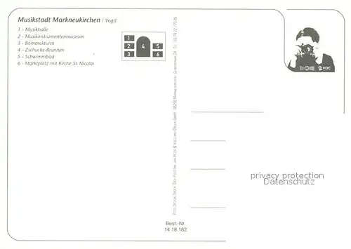 AK / Ansichtskarte Markneukirchen Musikhalle Musikinstrumentenmuseum Bismarckturm Zschucke Brunnen Schwimmbad Marktplatz Markneukirchen