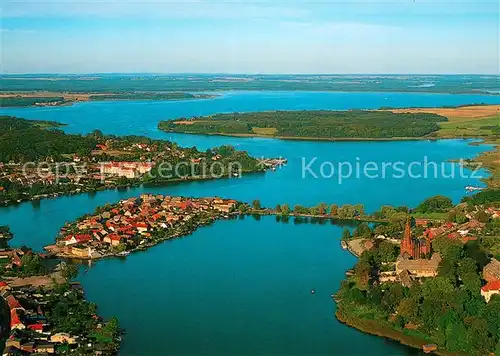 AK / Ansichtskarte Malchow Fliegeraufnahme Stadt auf Insel im Fleesensee Malchow