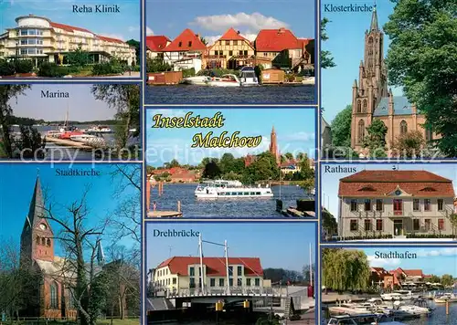 AK / Ansichtskarte Malchow Klosterkirche Hafen Drehbruecke Marina Reha Klinik Malchow