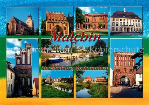 AK / Ansichtskarte Malchin_Demmin Stadttore Kirche Malchin Demmin