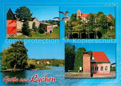 AK / Ansichtskarte Lychen Kirche Seepartie Lychen