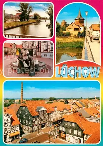 AK / Ansichtskarte Luechow_Wendeland Fachwerk Brunnen Luechow_Wendeland