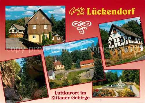AK / Ansichtskarte Lueckendorf Brunnen Fachwerk im Zittauer Gebirge Lueckendorf