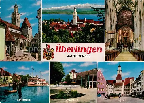 AK / Ansichtskarte ueberlingen_Bodensee Kirche Landestelle Kurpark Hofstatt ueberlingen Bodensee