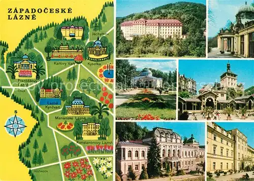 AK / Ansichtskarte Kyselka Zapadoceske Lazne Frantiskovy Lazne Karlovy Vary Marianske Lazne Konstantionvy Lazne Kurhotels Kyselka
