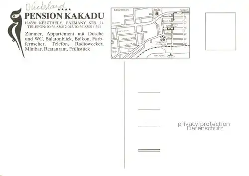 AK / Ansichtskarte Keszthely Pension kakadu Rezeption Hallenbad Keszthely