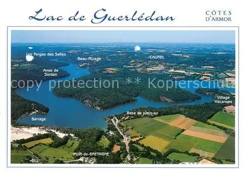 AK / Ansichtskarte Caurel_Cotes d_Armor Lac de Guerledan vue aerienne Caurel_Cotes d_Armor
