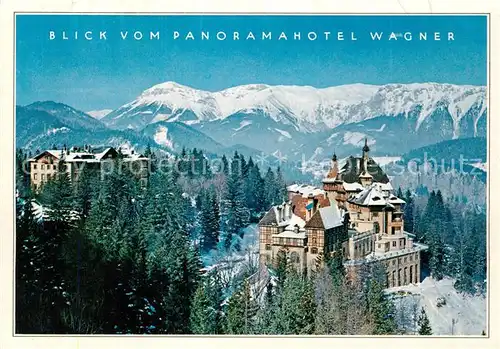 AK / Ansichtskarte Semmering_Niederoesterreich Fliegeraufnahme Blick vom Panoramahotel Wagner Suedbahnhotel Semmering