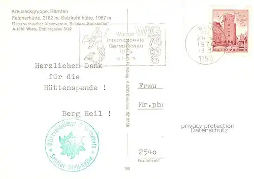 AK / Ansichtskarte Salzkofelhuette Feldnerhuette Salzkofelhuette