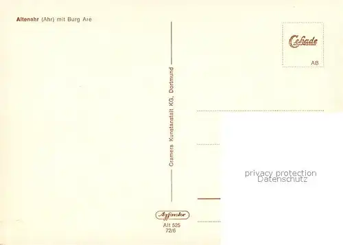 AK / Ansichtskarte Altenahr Burg Are Panorama Altenahr