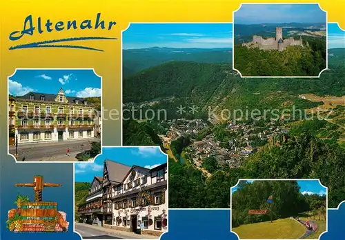 AK / Ansichtskarte Altenahr Hotel zum schwarzen Kreuz Burg Rodelbahn Panorama Altenahr