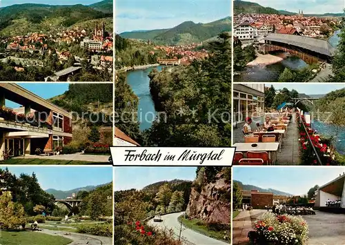 AK / Ansichtskarte Forbach_Baden Panoramen Kurkonzert Holzbr?cke  Forbach_Baden