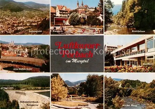 AK / Ansichtskarte Forbach_Baden Kurpark Alte Holzbr?cke Kurhaus Murg Minigolf Talsperre Brettfelsen Forbach_Baden