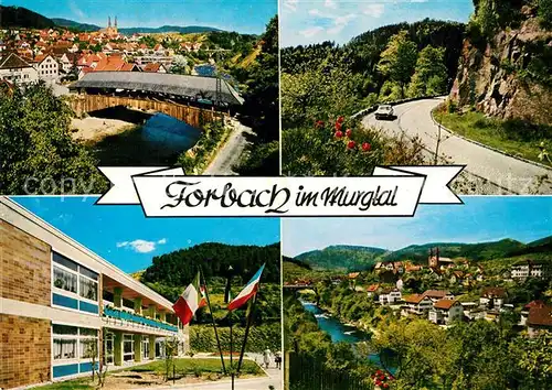 AK / Ansichtskarte Forbach_Baden Holzbr?cke Panorama Schwarzwaldstra?e Forbach_Baden