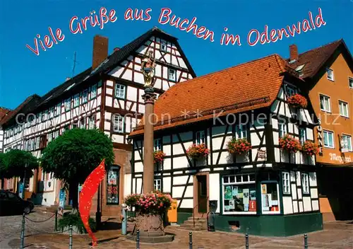 AK / Ansichtskarte Buchen_Baden Stadtansicht Mariens?ule  Buchen_Baden