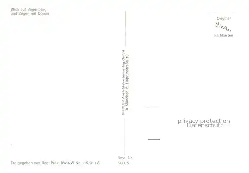 AK / Ansichtskarte Bogen_Niederbayern Fliegeraufnahme Bogenberg Donau Bogen Niederbayern
