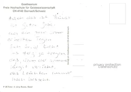 AK / Ansichtskarte Dornach_SO Goetheanum Hochschule fuer Geisteswissenschaften Dornach_SO