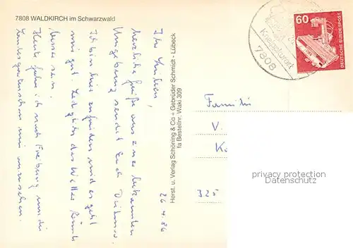 AK / Ansichtskarte Waldkirch_Breisgau Stadtpanorama Herz Kreislauf Klinik Kuranlagen Teich Fontaene Waldkirch Breisgau