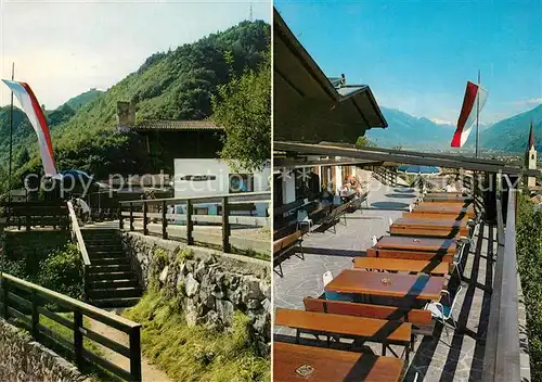 AK / Ansichtskarte Lana_Meran Jausenstation Waalrast Terrasse Lana_Meran