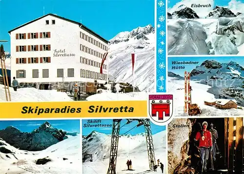 AK / Ansichtskarte Silvretta Skiparadies Eisbruch Stollen Wiesbadener Huette Silvretta