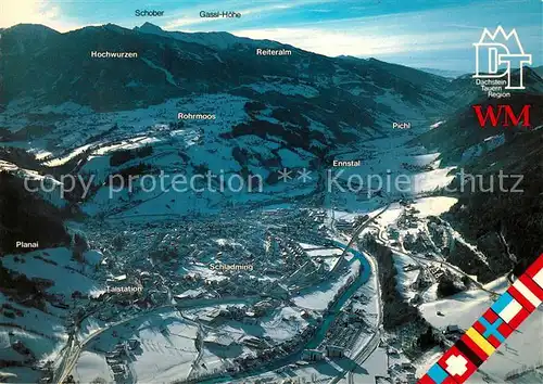 AK / Ansichtskarte Schladming_Obersteiermark Fliegeraufnahme Rohrmoos Hochwurzen Schladming_Obersteiermark