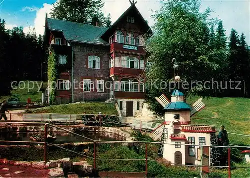 AK / Ansichtskarte Karpacz Dom Haus mit Windmuehle Karpacz
