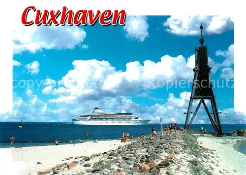 AK / Ansichtskarte Schiffe_Ships_Navires Cuxhaven Kugelbake  Schiffe_Ships_Navires