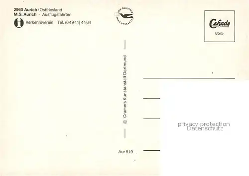 AK / Ansichtskarte Motorboote MS Aurich Kanalfahrten Motorboote