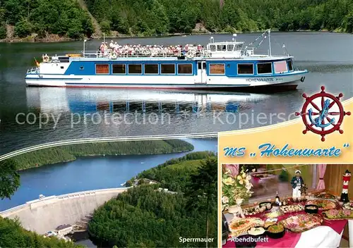 AK / Ansichtskarte Motorschiffe MS Hohenwarte Abendbuffet Sperrmauer  Motorschiffe