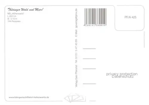 AK / Ansichtskarte Motorschiffe MS Hohenwarte Abendbuffet Sperrmauer  Motorschiffe