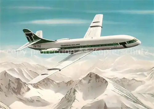 AK / Ansichtskarte Flugzeuge_Zivil Transavia Holland Sud Aviation SE 210 Caravelle VI R PH TRS  Flugzeuge Zivil