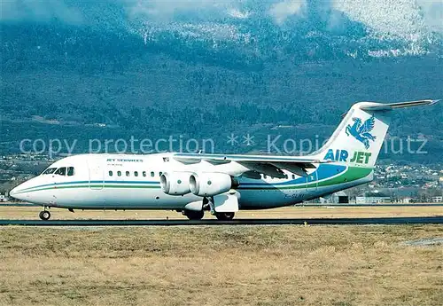 AK / Ansichtskarte Flugzeuge_Zivil Air Jet Bae 146 200 F GLNI Flugzeuge Zivil