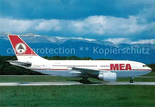 AK / Ansichtskarte Flugzeuge_Zivil MEA Airbus A 310 200 PH AGE Flugzeuge Zivil