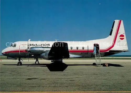 AK / Ansichtskarte Flugzeuge_Zivil Air Illinois HS 748 2A N748 c n 1716 Flugzeuge Zivil