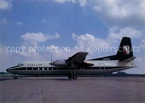 AK / Ansichtskarte Flugzeuge_Zivil Stellar Airfreighter Fairchild FH 227B LN KAA c n 537 Flugzeuge Zivil