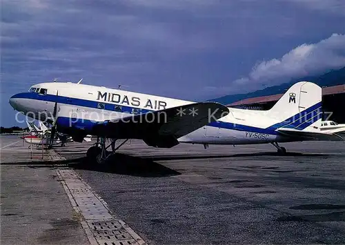 AK / Ansichtskarte Flugzeuge_Zivil Midas Air DC 3C YV 505C c n 9894 Flugzeuge Zivil