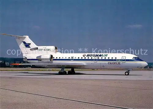 AK / Ansichtskarte Flugzeuge_Zivil Bosna Air Yakolev 42 CCCP 42385  Flugzeuge Zivil