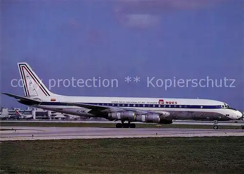 AK / Ansichtskarte Flugzeuge_Zivil Andes DC 8 54F HC BMC c n 45640 175 Flugzeuge Zivil