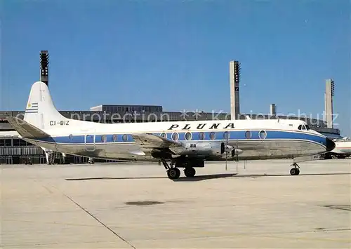 AK / Ansichtskarte Flugzeuge_Zivil Pluna Viscount 827 CX BIZ c n 316 Flugzeuge Zivil