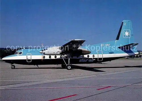 AK / Ansichtskarte Flugzeuge_Zivil Star Air Fokker F27 Mk. 600 OY SRZ c n 10508 Flugzeuge Zivil