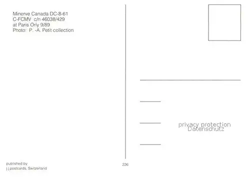 AK / Ansichtskarte Flugzeuge_Zivil Minerve Canada DC 8 61 C FCMV c n 46038 429 Flugzeuge Zivil