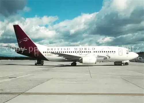 AK / Ansichtskarte Flugzeuge_Zivil British World Boeing 737 3S3 G OBWY cn 24059 Flugzeuge Zivil