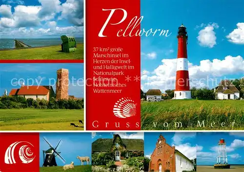 AK / Ansichtskarte Pellworm Leuchtturm Windmuehle Pellworm