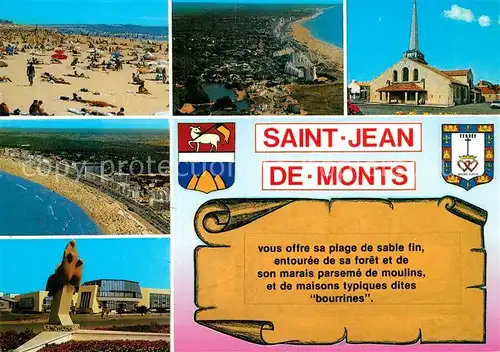 AK / Ansichtskarte Saint_Jean_de_Monts Fliegeraufnahme Kirche  Saint_Jean_de_Monts