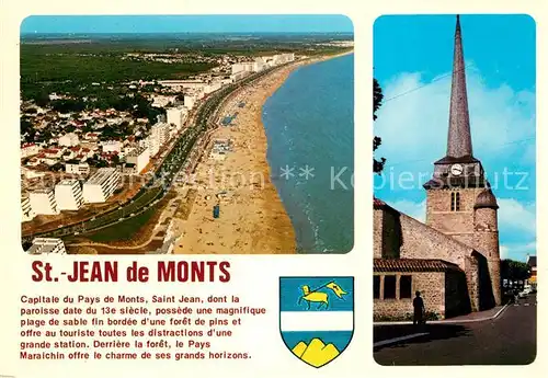 AK / Ansichtskarte Saint_Jean_de_Monts Fliegeraufnahme Kirche  Saint_Jean_de_Monts