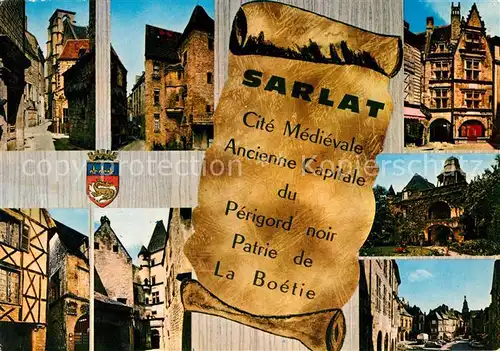 AK / Ansichtskarte Sarlat la Caneda Eglise Sainte Marie Hotel Plamon Maison de La Boetie Sarlat la Caneda