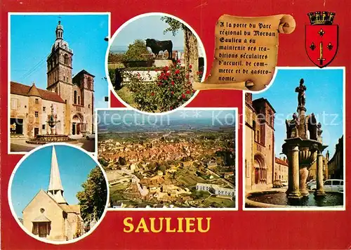 AK / Ansichtskarte Saulieu Eglise St Saturnin Fliegeraufnahme  Saulieu