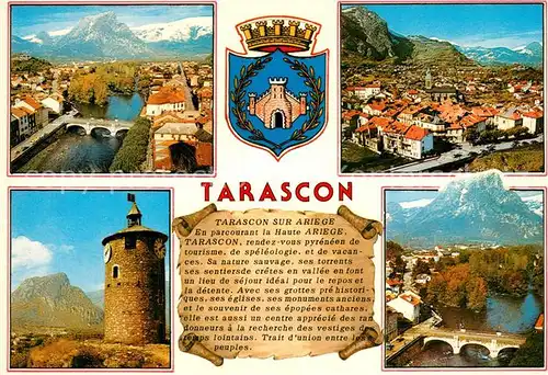 AK / Ansichtskarte Tarascon sur Ariege Soudour Tour du Castella Pont sur Ariege Tarascon sur Ariege