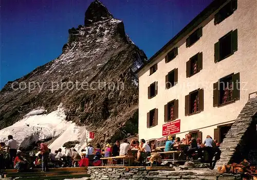 AK / Ansichtskarte Zermatt_VS Berghotel Belvedere Sonnenterrasse Matterhorn Mont Cervin Walliser Alpen Zermatt_VS
