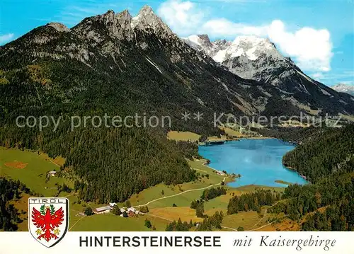 AK / Ansichtskarte Hintersteinersee Fliegeraufnahme mit Kaisergebirge Hintersteinersee